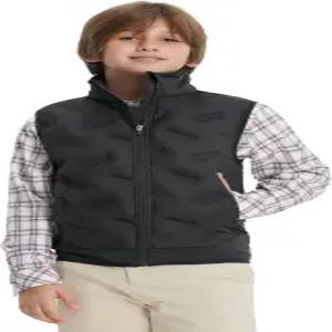 MMAELREG 보이즈 패딩 조끼 경량 민소매 퀼트 풀 집 재킷 겨울 따뜻한 방수 기능이 있습니다