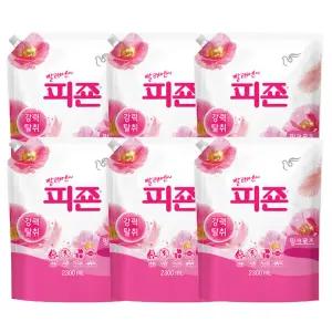 피죤 섬유유연제 핑크로즈 2300ml 6개 리필
