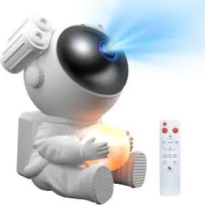 우주비행사 스타 프로젝터 갤럭시 나이트 라이트 우주 타이머 리모컨 및 360° 조절 가능한 별 성운 천장