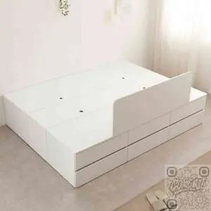 갯더잇 6칸 수납 가드 침대 Q 무헤드 매트리스미포함 서랍침대