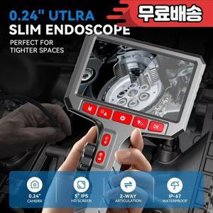 3.9Mm 5인치 내시경 카메라 자동차 수리용 LED 조명이 포함된 HD 배관 검사 1-2m IP67방수