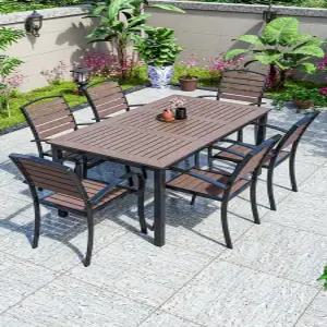 6인용 야외테이블 세트 공원 파라솔 마당 야외용 철제 편의점