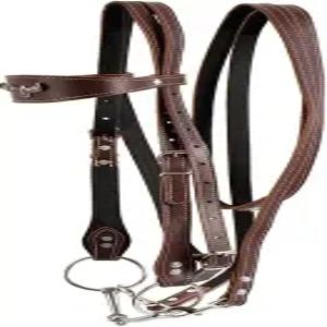 Y.J TAILS 가죽 말 브릴 비트와 탈부착 가능한 고삐가 있는 말을 위한 조절 웨스턴 브로우밴드