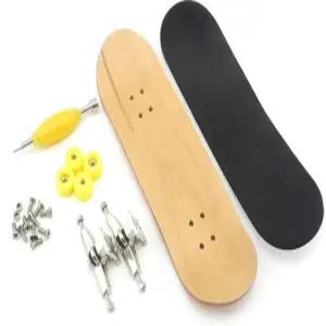 견과류 트럭 도구 키트가 포함된 iSaddle 프로페셔널 메이플 완성 나무 핑거보드 기본 베어링 휠노란색 휠