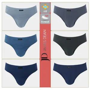 명품속옷 제임스딘 소프트터치 스트라이프 폴리 모달스판 삼각팬티 6종세트