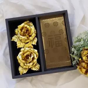 부모님 플라워 명절 용돈박스 골드두송이 장미