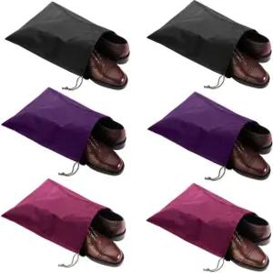 남성용 FASYACO 6팩 방수 나일론 신발 가방 여행 가방블랙+로즈 레드+퍼플 15.1L x12.2W