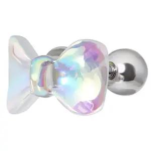 [미니아트] 써지컬 스틸 오로라 리본 패션 피어싱 한쪽