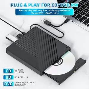 CD롬 플레이어 5-in-1 외장 블루레이 드 USB 30 USB-C DVDCD 버너 BD 리더기USB-A 포트 2개 SDTF 카드 리더