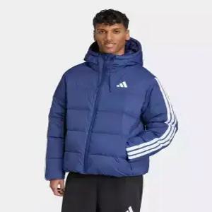 adidas 클라이마웜 3-스트라이프 푸퍼 다운 후드 재킷 - 다크블루 JX7799