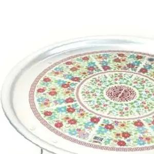 쌍문상회 양은쟁반 밥상 찻상 다과상 원형 레트로 53cm