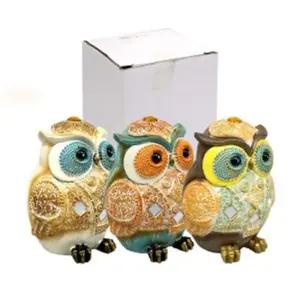 부엉이 장식 인테리어 소품 집 꾸미기 장식품 대 3색카페 방꾸미기 용품 데스크 책상 홈인