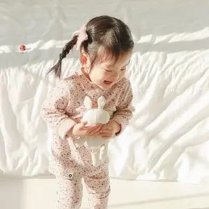 쪼꼬미는 달라 귀욤 실내복  토끼랑 꽃 이야기 - 유아 홈웨어