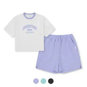 [폴햄키즈][폴햄키즈] 시그니처 여아 플레이티드 저지 우븐 세트_PKE2TS2511