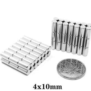 4x10mm 두꺼운 라운드  자석 4x10 긴 실린더 냉장고 DIY 빌딩 과학 공예 교육