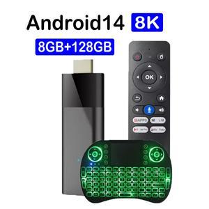 Q12 스마트 호환 TV 스틱 안드로이드 14 박스 듀얼 와이파이 5G 올위너 H313 넷플릭스 8K 비디오 8GB 미디