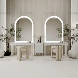 메이크업샵 화장대 미용실 테이블 시설 골드프레임 메이크업 스튜디오 웨딩샵