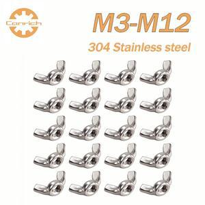 304 스테인레스 스틸 나비 너트 M3 M4 M5 M6 M8 M10 M12 윙 수동 조이는 DIN315