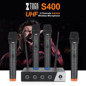 전문 무선 마이크 UHF S400 4채널 고정 주파수 핸드헬드 장치 DJ 카라오케 무대 홈 파티 교회용