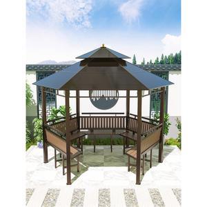 야외 파고라 정자 팔각정자 파고라정원 좌석판테이블 집우 회색 레저 정원 그늘막