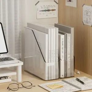 투명 간이 책상위 스탠딩 책꽂이 파일함 데스크테리어 스탠딩책꽂이