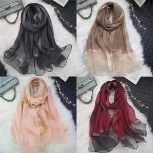 고급 면 실크 롱 스카프 머플러 풍성한 금사 숄 가을 겨울 혼방 선물 부드러운 간절기 여성 대성무역