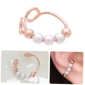 14KGP 진주 포인트 로즈골드 링 귀찌 이어커프