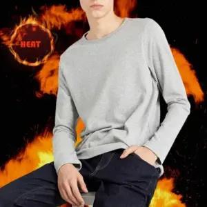 남성 겨울 긴팔 브이넥 이너 기모 무지 레이어드 티셔츠