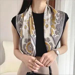 모조실크 사각 패턴 실크 스카프 17색 여성 데일리