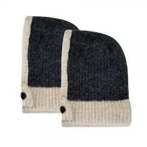 1+1 후드 겨울 방한 단추 니트 여성 여자 넥워머 바라클라바