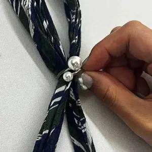 스카프링 고리 진주 실버 매는법 고리 스카프 링 고정 WEE2BDC