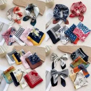 간절기 실크 여름 미니 머플러 목 봄 쁘띠 앙상블 53X WED3C2E