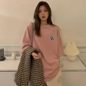 여성 오버핏 데일리 레터링 티셔츠