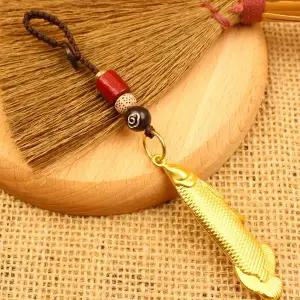 전통 황금 물고기 장식 스트랩 키링 WFJEABW