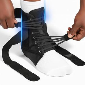 남녀용 레이스업 발목 보호대 발목, 아킬레스건염, 인대 부상 및 를 위한 조절 가능한 지지 스트랩 농구, 축구 배구용 스포츠 (중형)