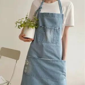 데님 앞치마 100% 면 캔버스 주방 및 가정