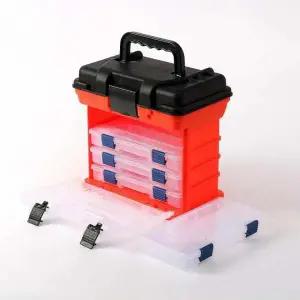 낚시용 소품 보관 서랍 태클박스 오렌지색