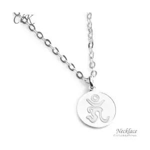 클루아조네코리아 키즈 은목걸이 스터링실버 불교 옴자 각인가능 CeK Kids 8180KN