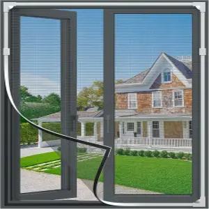 RELIANCE 유리 섬유 자석 창문 스크린 DIY 조절 가능한 36인치 x55인치 메쉬 자동 닫힘 그물 커버 교체