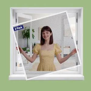 FOSLUOC 창문 스크린 프레임 키트-2팩 DIY 알루미늄 합금 윈도우 최대 46인치 x 48인치 99인치 메쉬 및