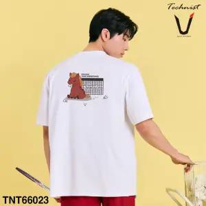 테크니스트 티셔츠 배드민턴 반팔 상의 코튼라이크 오버핏 화이트 TNT66023 남녀공용