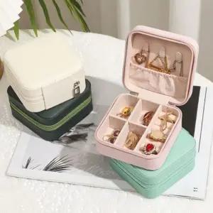 앙상블 컴팩트 악세사리 보관 수납함 휴대 여행 캐리어 사은품 선물 보석 귀걸이 목걸이 반지 함 케이스