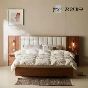 [하이마트] 장인가구 로시 패브릭 템바보드 호텔식 수납 침대 Q 프레임