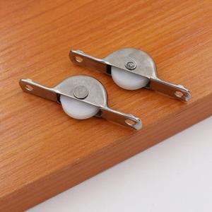 휴대용 나일론 헛간 문 롤러 철제 실버 슬라이딩 문 트랙 휠 블랙 슬롯 작업자용