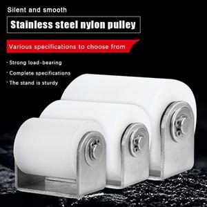 1개 스테인리스 스틸 천공 브래킷 가이드 나일론 베어링 이동식 문 풀리 위치 조정 롤러 가정용 하드웨어