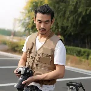 멀티포켓 낚시 레저용 수납 조끼 브라운