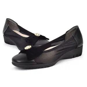 여성 웨지 통굽 슬립온 단화 WFIGD7J