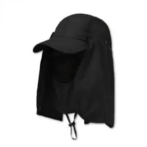 UPF50 자외선 차단 낚시용 다기능 햇빛 모자 검정