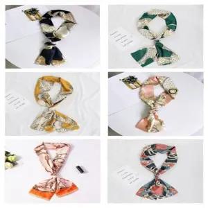 여자 쁘띠 모조 실크 쁘띠 스카프 가방끈 장식 머리끈