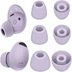 교체용 이어버드 팁 삼성 갤럭시 버즈 2 프로 3쌍 S/M/L 3 사이즈 소프트 실리콘 이어팁 - 보라 퍼플 723